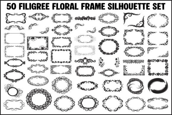 50 Filigree Floral Frame Silhouette Set: A Practical Guide to Elegant Design Assets