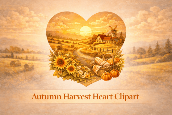 Autumn Harvest Heart Clipart: Capturing the Essence of Fall in Design