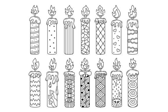 Black Line Candle Vector Set: Defining Modern Minimalist Aesthetics