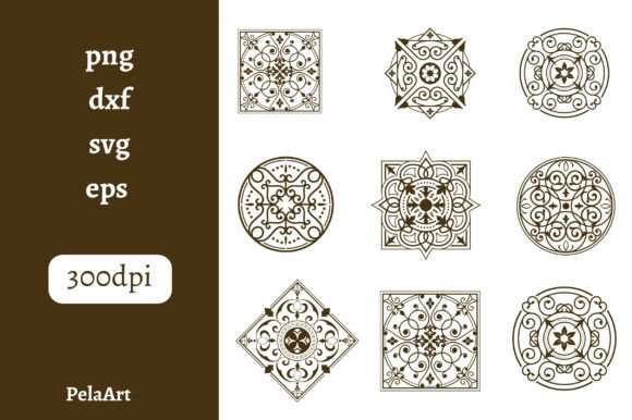 Bring Timeless Elegance to Your Creations with the Vintage Ornamental Tile Set