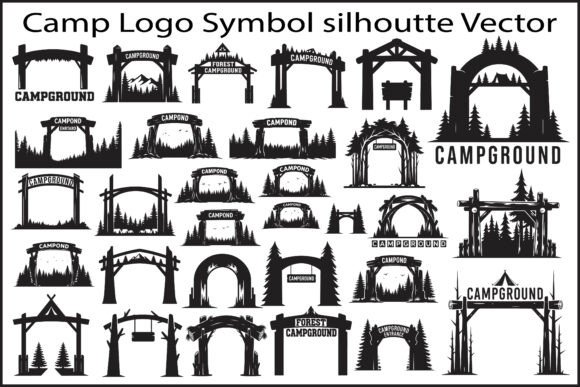 Campground Entrance Logo Silhouettes: The Ultimate Design Bundle for Outdoor Brands
