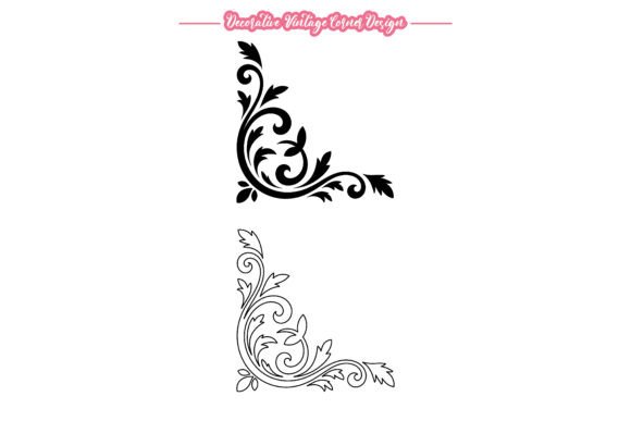 Classic Corner Decoration Floral Vector
