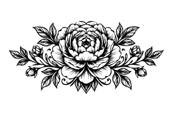Detailed Peony Blossom Silhouette: A Comprehensive Guide to Versatile Floral Design Assets