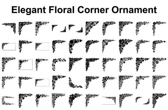 Elegant Floral Corner Ornament: A Strategic Asset for Visual Branding