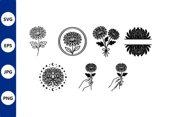 Elevating Brand Identity with the Vector Chrysanthemum Badge Set Circle