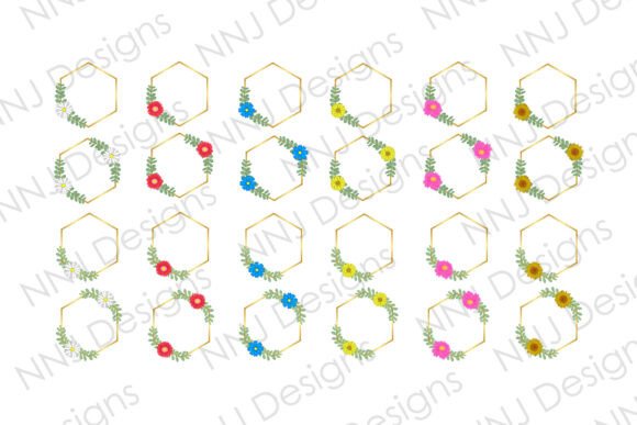 Elevating Digital Design: The Strategic Value of the Polygon Gold Frame with Flower and Leaves