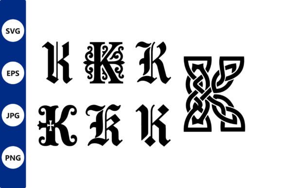 Gothic Blackletter Letter K Set with Strategic Branding Applications