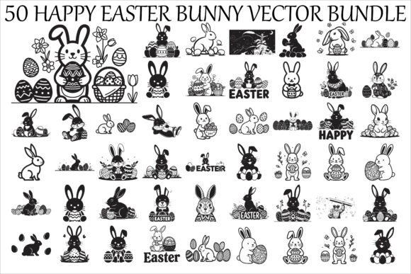 Happy Easter Bunny Vector Bundle