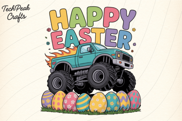 Happy Easter Monster Truck PNG: A Practical Asset for Holiday Design