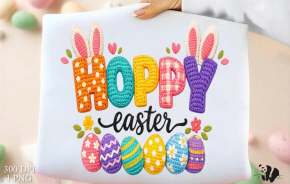 Hoppy Easter PNG, Easter PNG: Elevating Spring Designs with Handmade Charm