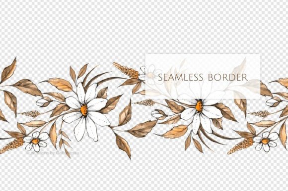 Ink Daisy Watercolor Seamless Border: A Strategic Asset for Professional Design Workflows