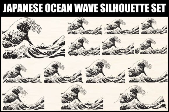 Japanese Ocean Wave Silhouette Set Guide