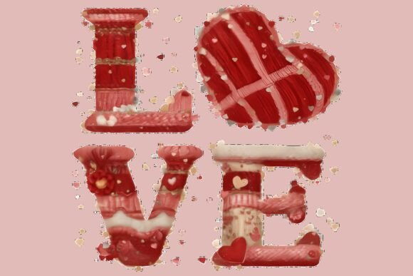 LOVE Valentine Letter PNG Romantic Heart Design