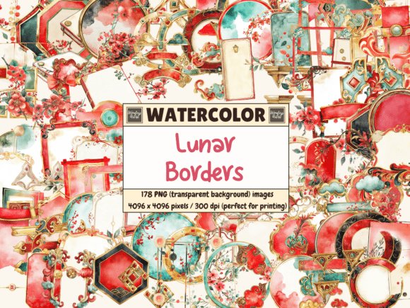 Lunar Borders Watercolor Clipart: A Guide to Celestial Design