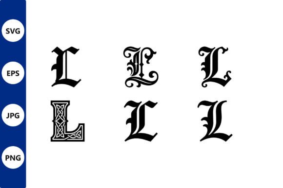 Ornate Gothic Monogram Letters Vector: Elevating Brand Identity with Blackletter Elegance