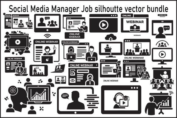 Social Media Manager Job Silhouette Assets