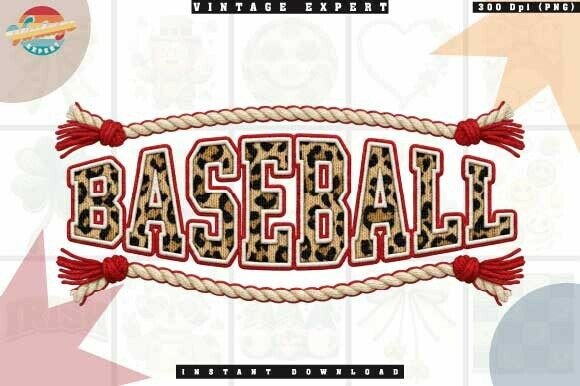 Sports Baseball Faux Crochet Yarn PNG: A Practical Asset for Print Design