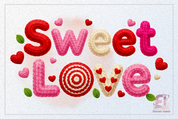 Valentine Crochet LoveText Clipart PNG: A Strategic Asset for Branding and Design