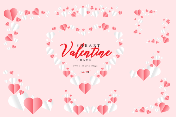 Valentine Heart Paper Frame Clipart: Elevating Your Romantic Designs